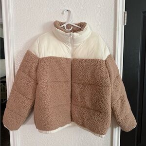 PINK Victoria's Secret Tan Sherpa Jacket